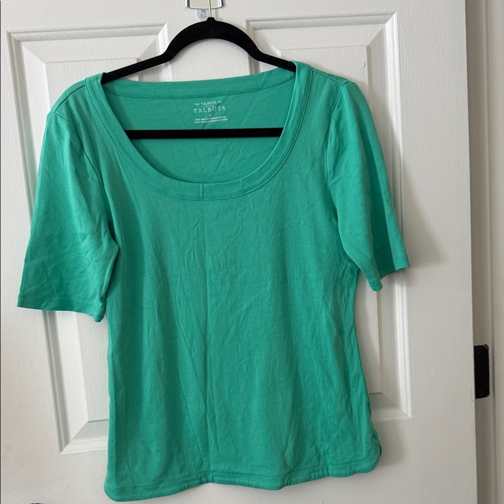 Talbots Women's Teal Short Sleeve Tee